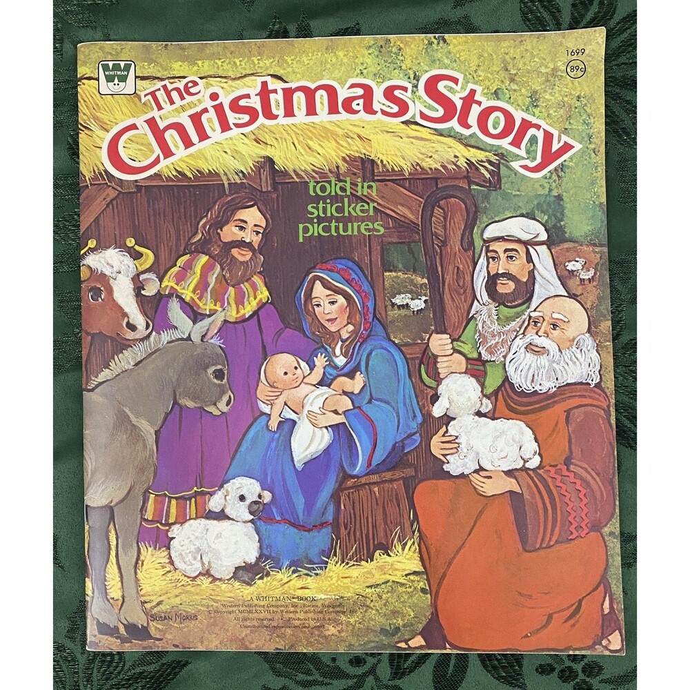 1977 Whitman The Christmas Story Told in Sticker Pictures Sticker Book Unused